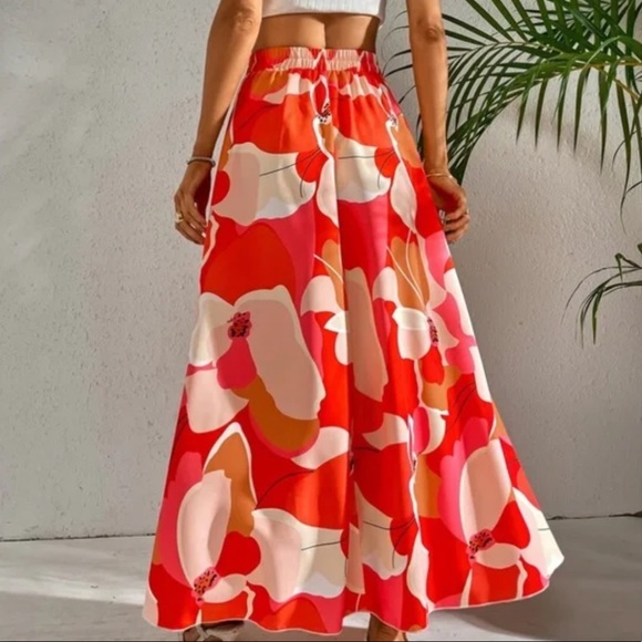 Bohemian Floral Tropical Print Maxi Skirt - Picture 2 of 12